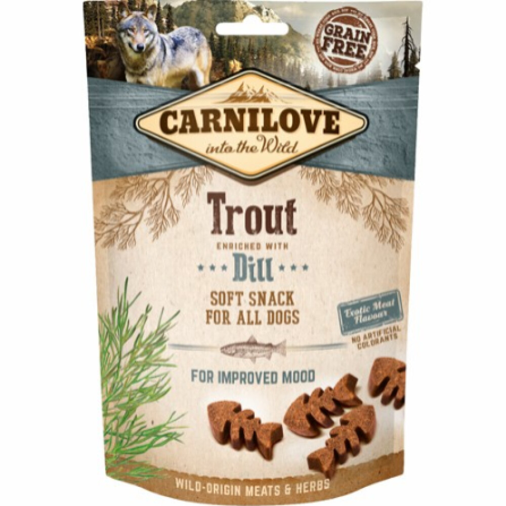 Carnilove trout & dill soft snack 200g