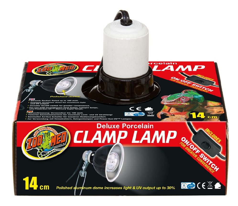 ZOO MED DELUXE PORCELAIN CLAMP LAMP 14CM MAX 100W