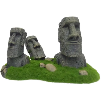 Akv. Pynt  Moai Statuer fra Påskeøya 21x12x13cm