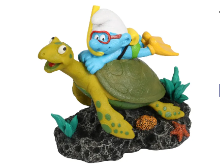 Akv. Pynt Smurfs Underwater Turtle 12,9x7,5x12cm