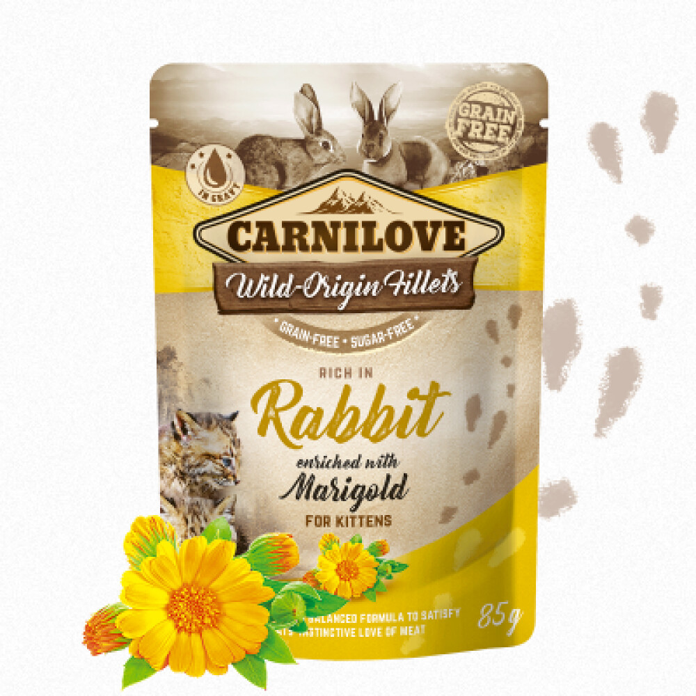 Carnilove Kitten Rabbit enriched & Marigold, 85g