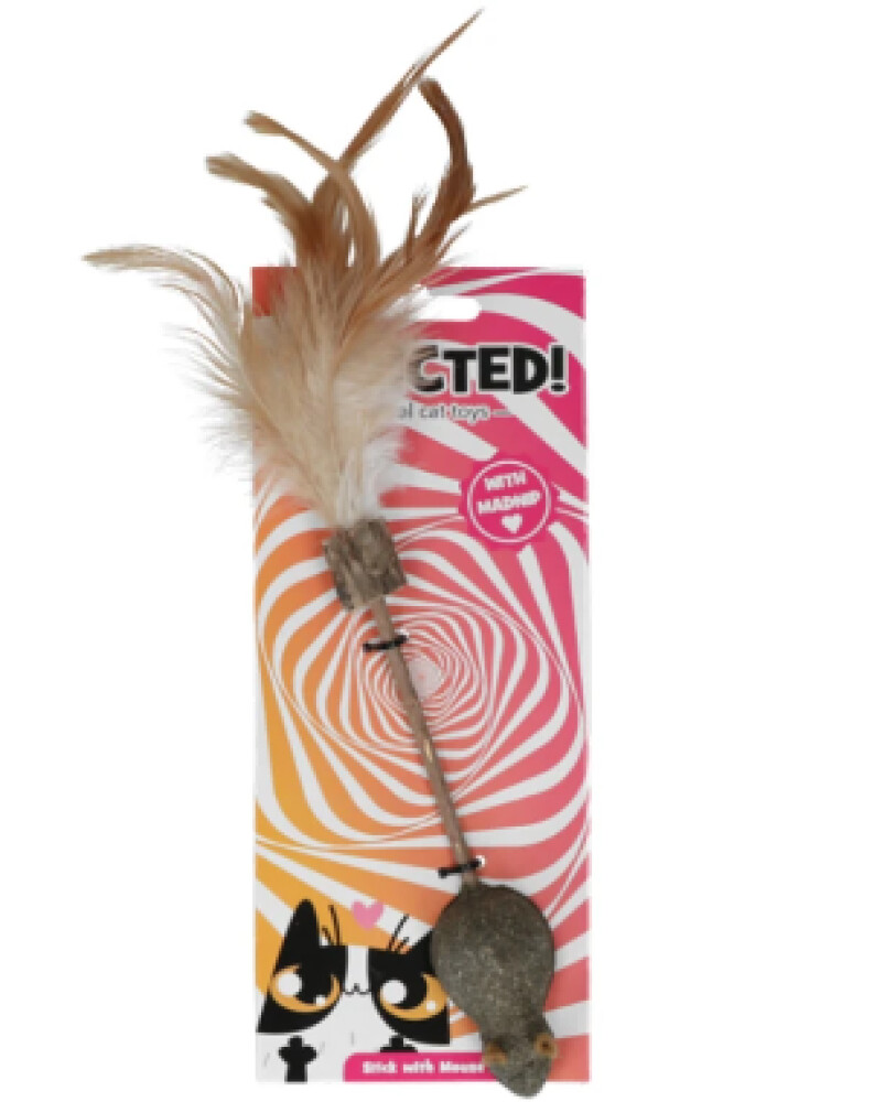 Addicted Stick with mouse and feathers