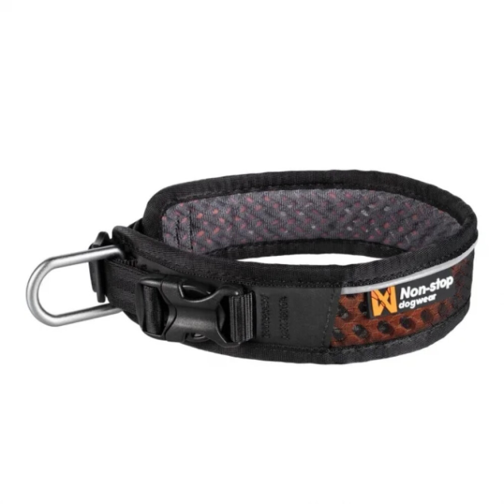 Rock adjustable collar, unisex, black/orange, XL