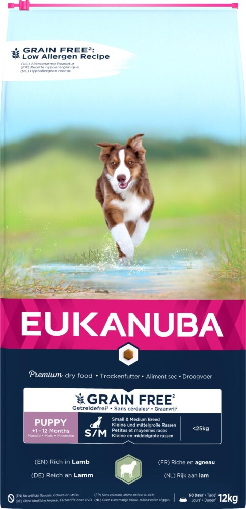 EUKANUBA Puppy Small/Medium Grainfree lam