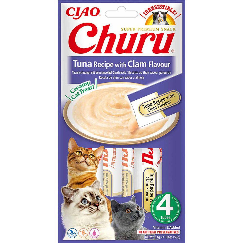 Churu Cat Tuna Withclam Flavour 4stk