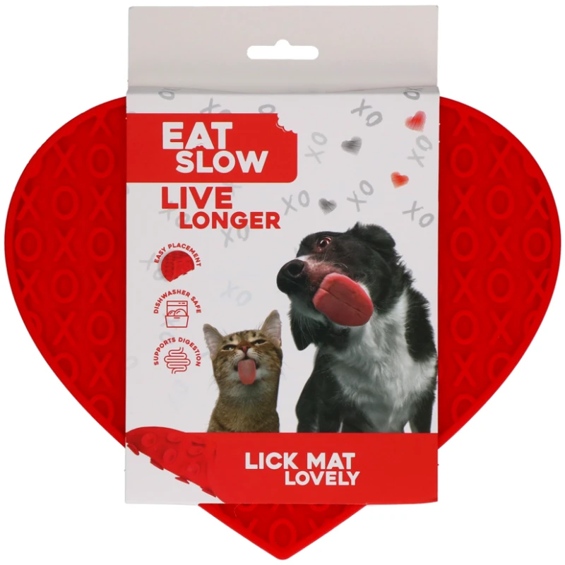 Eat Slow Live Longer Lick Mat Lovely Heart