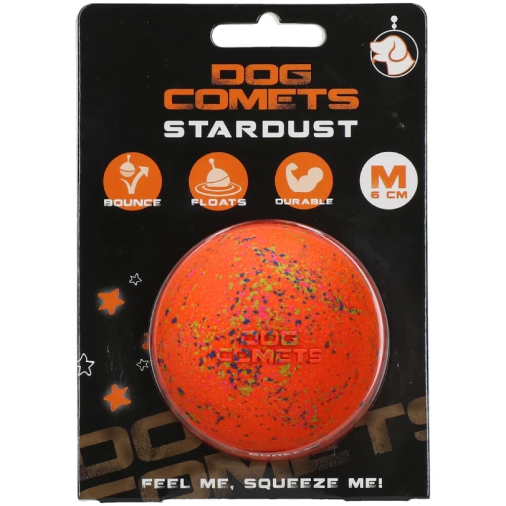 Dog Comets Ball Stardust M ø6cm Oransje