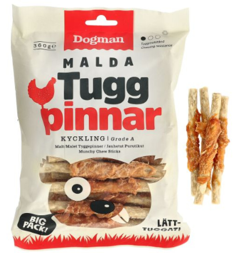 Dogman Tyggepinner malt m kylling 30p Brun S 12,5c