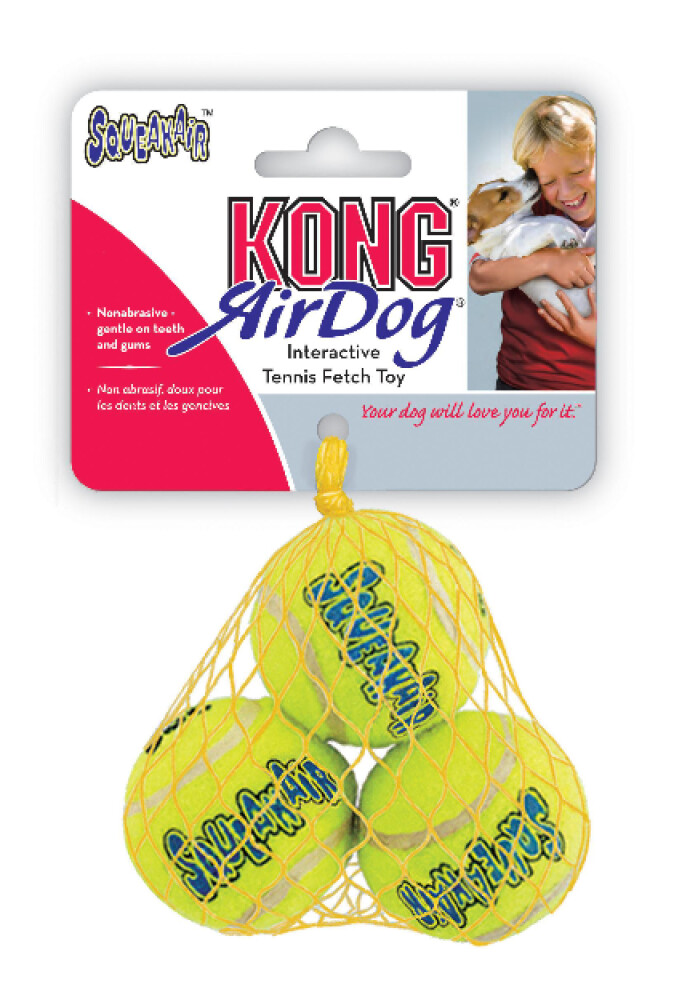 KONG AirDog Squeaker tennisball 3 stk, S